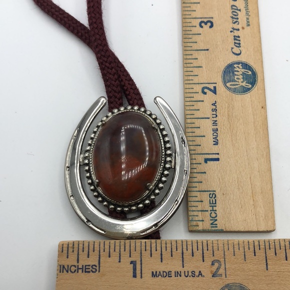 VTG Horseshoe & Agate Vintage Bolo - Picture 6 of 11